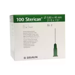 AGUJA ESTERIL 21G 0.8x40 STERICAN C/100U