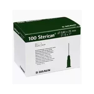 AGUJA ESTERIL 21G 0.8x25 STERICAN C/100U