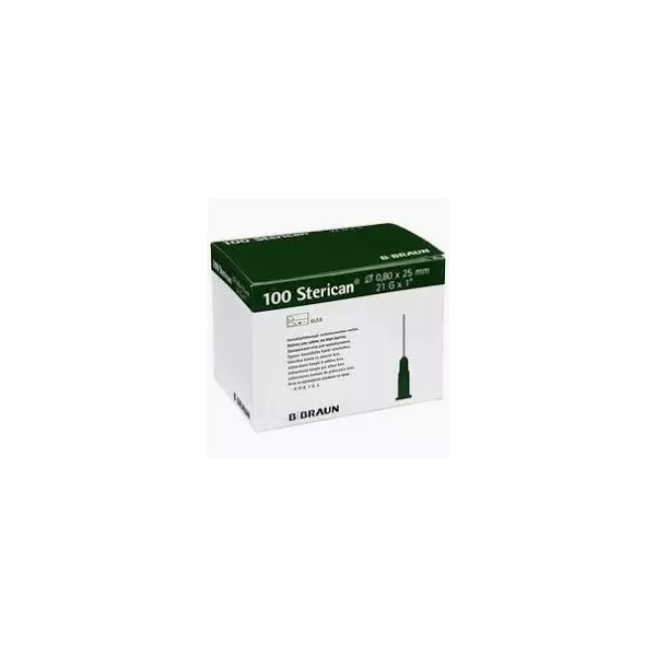 AGUJA ESTERIL 21G 0.8x25 STERICAN C/100U