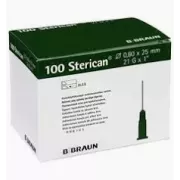 AGUJA ESTERIL 21G 0.8x25 STERICAN C/100U